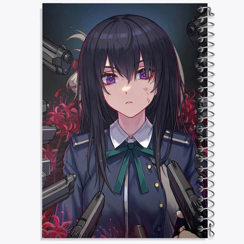 دفتر ژورنال نویسی 50 برگ خندالو مدل نقطه ای طرح تاکینا انیمه لیکوریس ریکویل Lycoris Recoil کد 22969