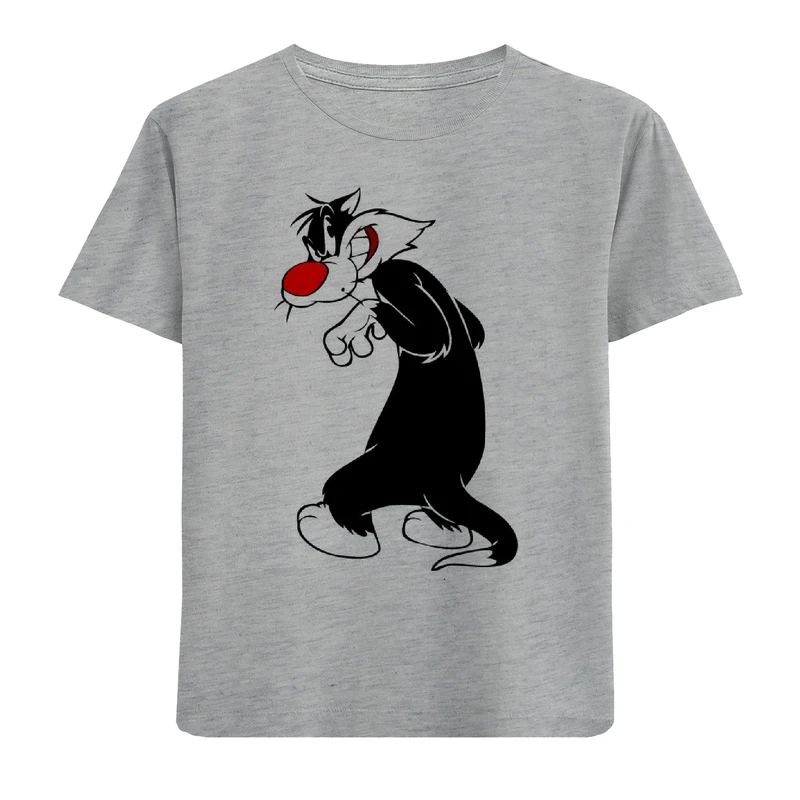 تی شرت آستین کوتاه پسرانه مدل گربه W246