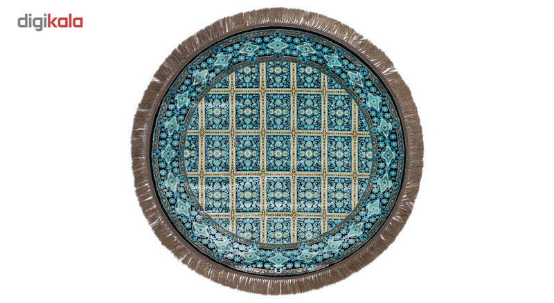 فرش ماشینی عرش طرح بیژن دایره زمینه مشکی