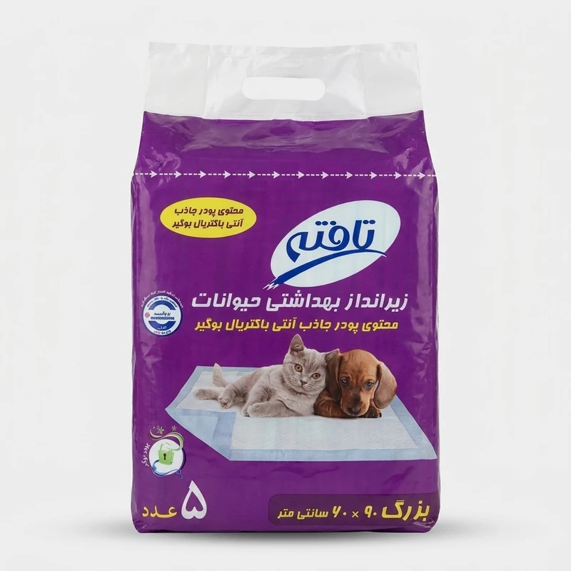 زیرانداز بهداشتی سگ و گربه تافته مدل ANTIBACTERIAL بسته 5 عددی