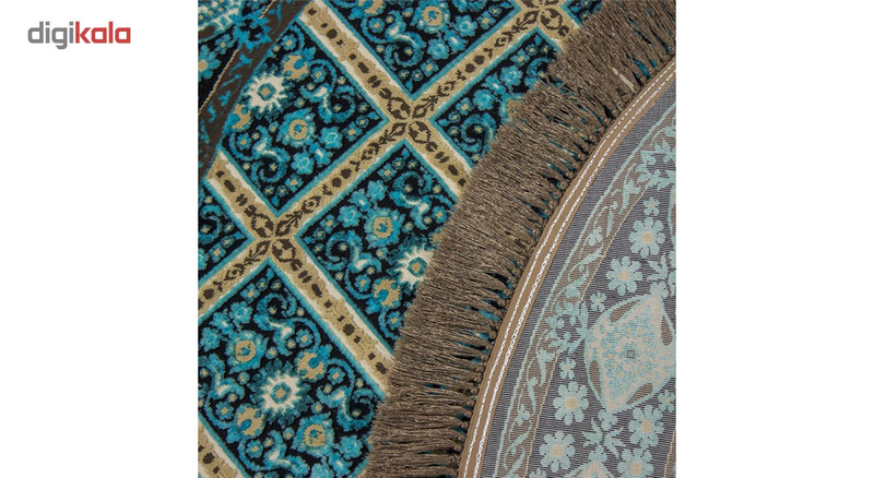 فرش ماشینی عرش طرح بیژن دایره زمینه مشکی