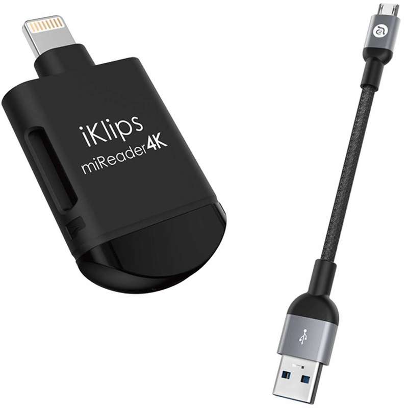 کارت خوان آدام المنتس مدل iKlips miReader 4K With 64GB microSD با کانکتور لایتنینگ کارت خوان آدام المنتس مدل iKlips miReader 4K With 64GB microSD با کانکتور لایتنینگ