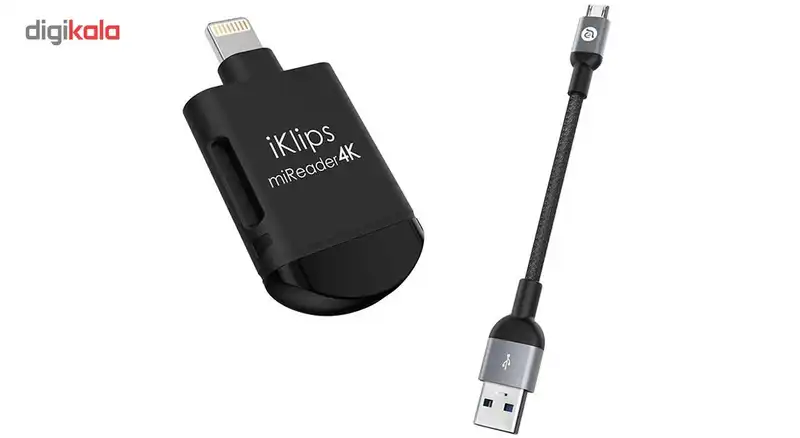 کارت خوان آدام المنتس مدل iKlips miReader 4K With 64GB microSD با کانکتور لایتنینگ