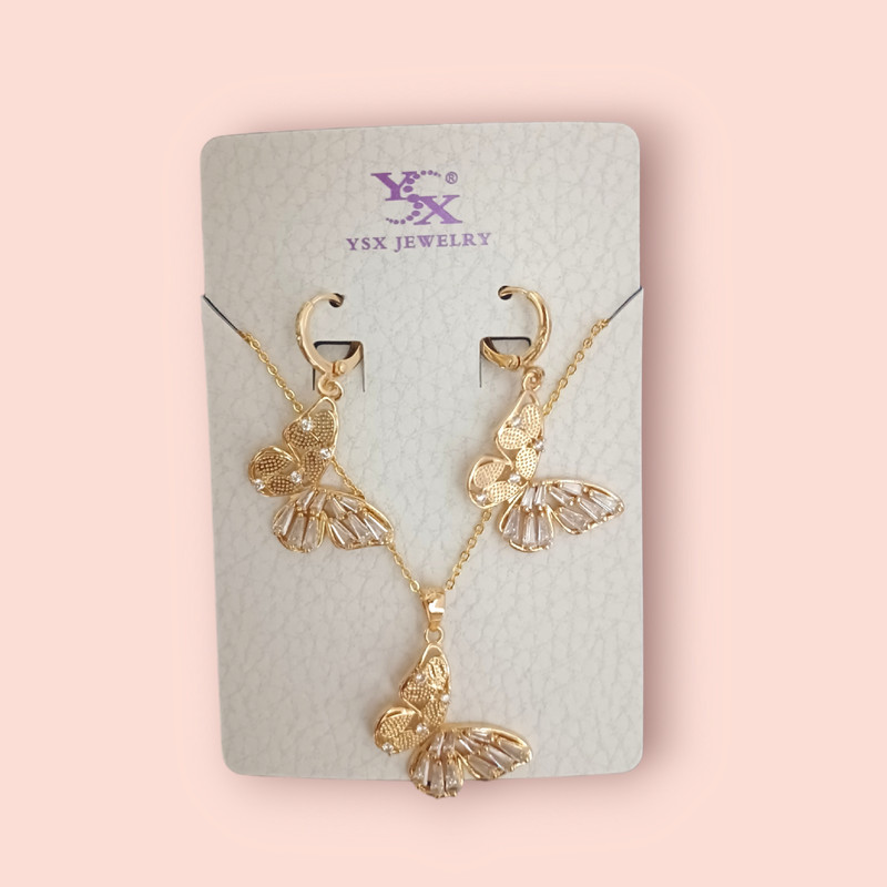 نیم ست زنانه وای اس ایکس مدل رویا طرح پروانه نگین دار