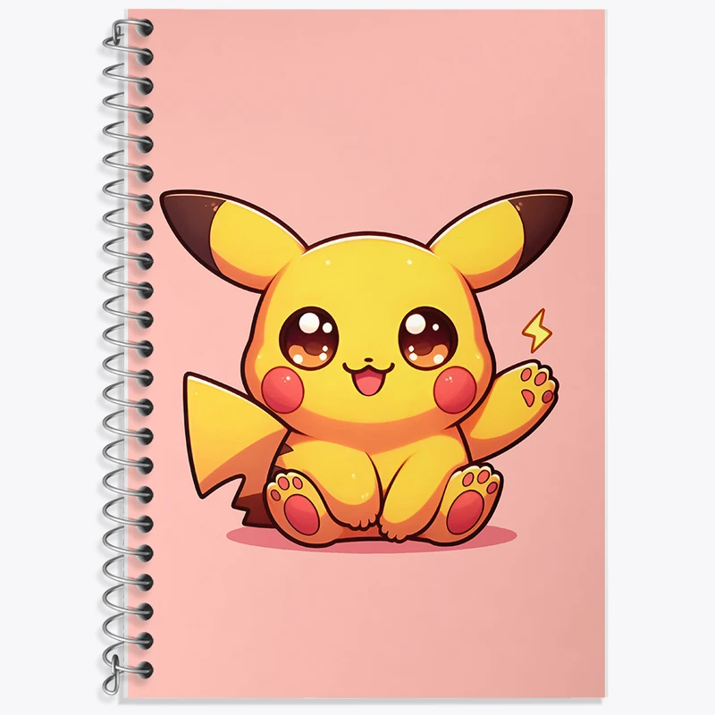 دفتر زبان 50 برگ خندالو مدل سه خط طرح انیمه پوکمون (pokemon) کد F7594