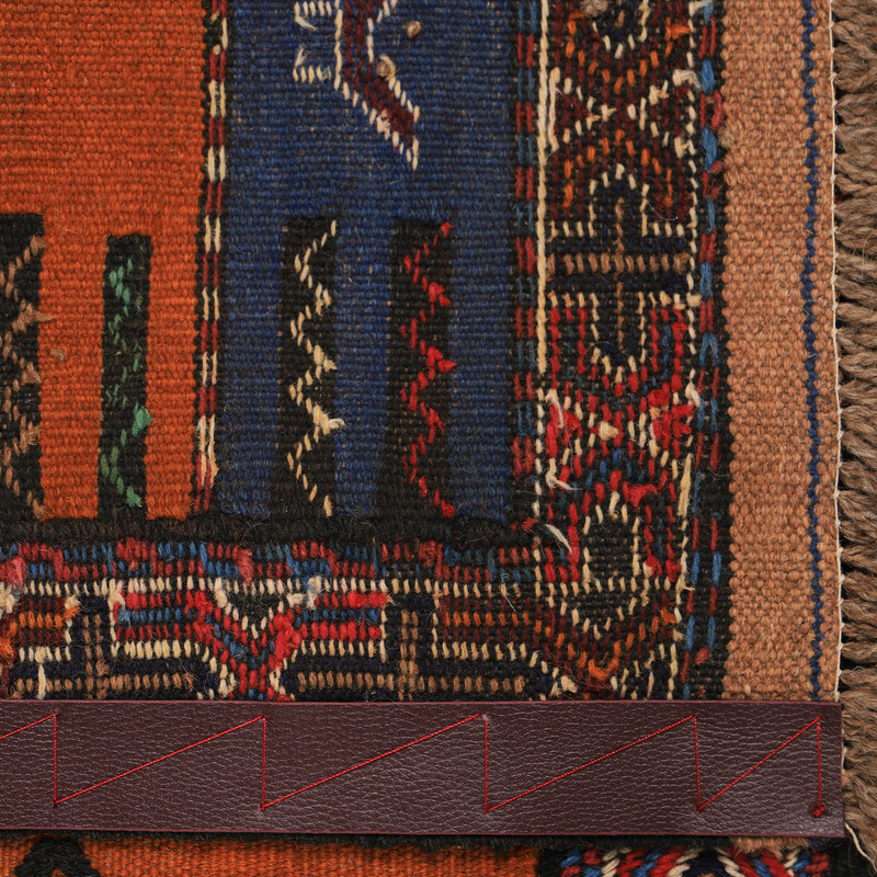 گلیم دستبافت یک متری مدل سفره کردی کد 4040106