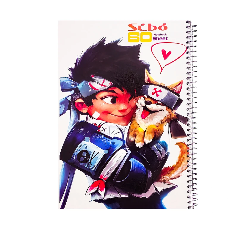 دفتر مشق 60 برگ سیبو مدل انیمیشن طرح پسر و روباه کد s3-73