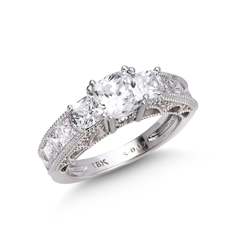 انگشتر طلا 18 عیار زنانه کیمیا زر مدل پایه جواهر لوکس بارمان 1316 سایز 54