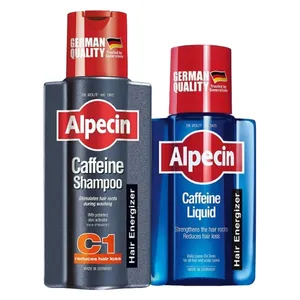 شامپو مو آلپسین مدل Caffeine C1 حجم 250 میلی لیتر به همراه محلول تقویت کننده مو آلپسین مدل Caffeine حجم 200 میلی لیتر