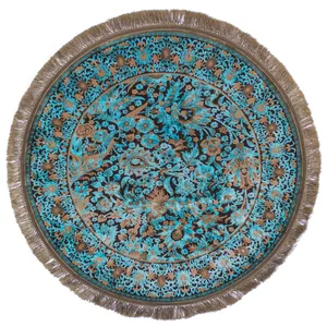 فرش ماشینی عرش طرح بهراد دایره زمینه آبی