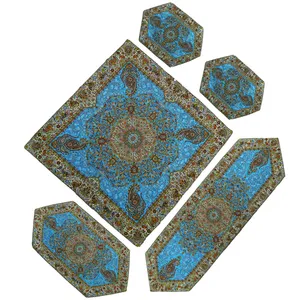 ست 5 تکه رومیزی ترمه طرح افشار
