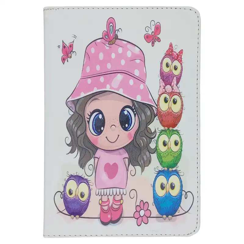 کیف کلاسوری ام ان اف طرح دختر زیبا و بچه جغد کد M-244 مناسب برای تبلت سامسونگ Galaxy Tab A 10.1 2019 T510 / T515