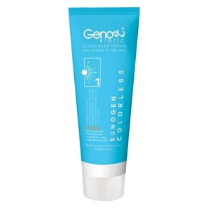 کرم ضد آفتاب بدون رنگ ژنوبایوتیک SPF 50 مدل 388 ‌مناسب پوست‌های خشک و معمولی حجم 50 میلی‌لیتر