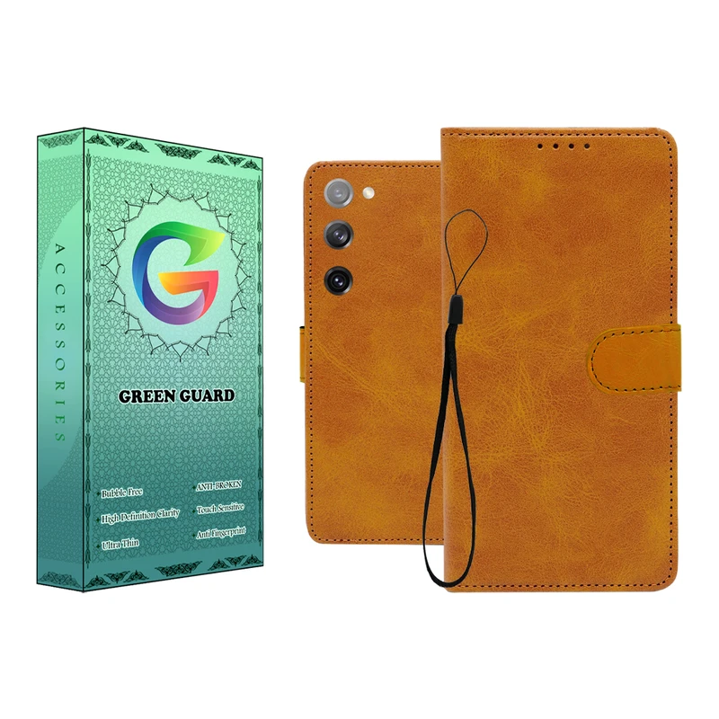 کیف کلاسوری گرین گارد طرح چرمی مدل Landing مناسب برای گوشی موبایل سامسونگ Galaxy S20 FE به همراه بند آویز