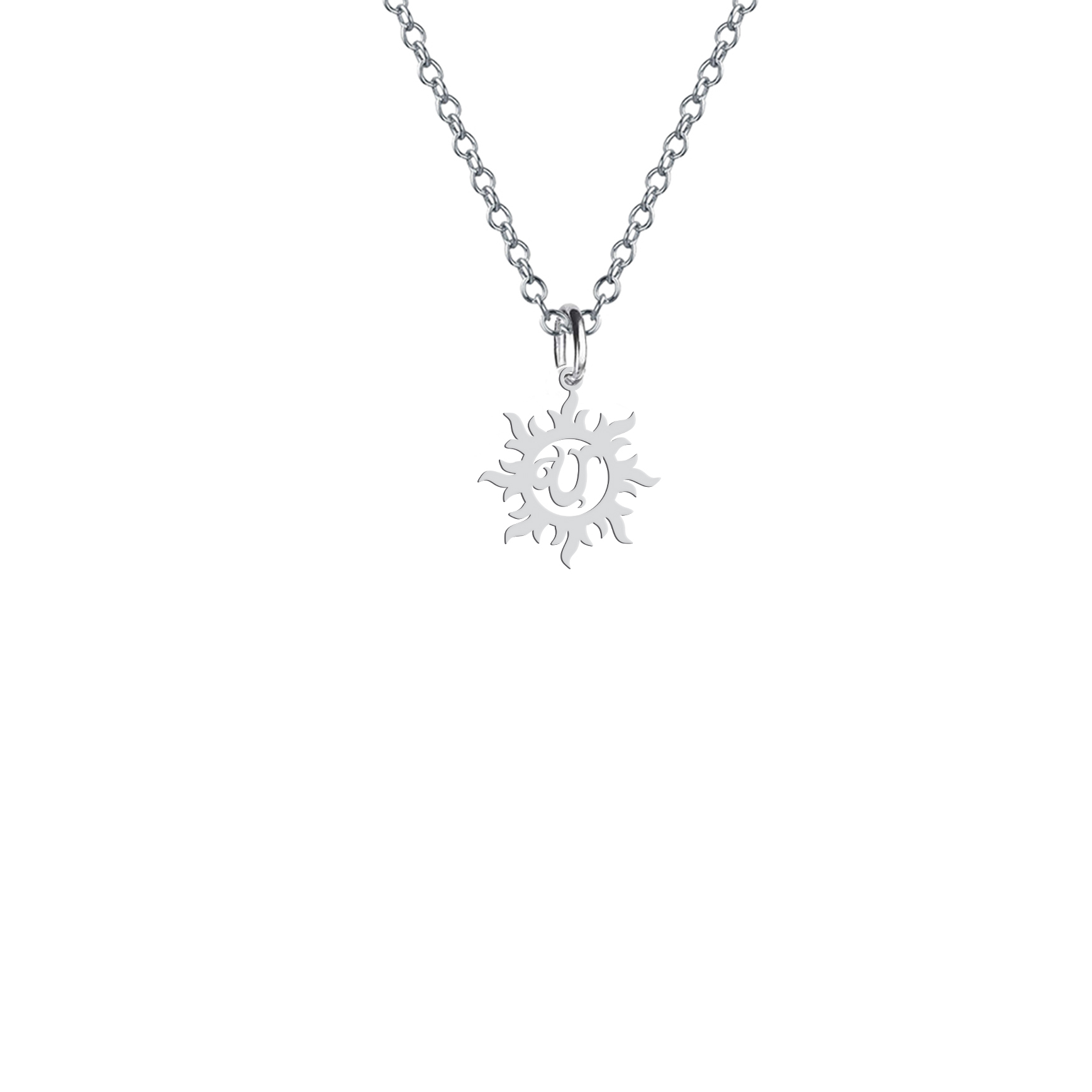 گردنبند هایکا طرح خورشید و حرف U مدل s.ha1-829