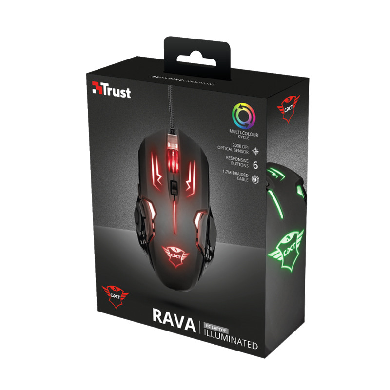 ماوس مخصوص بازی تراست مدل GXT 108 Rava illuminated 2