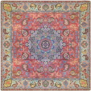 رومیزی ترمه ابریشمی خانه ترمه ایران طرح شهریار 5852 سایز 100 در100