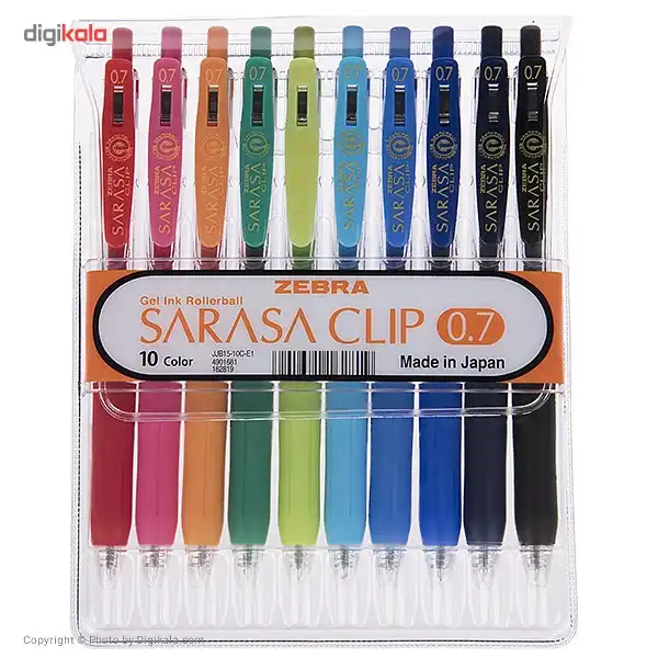 روان نویس 10 رنگ زبرا مدل Sarasa Clip