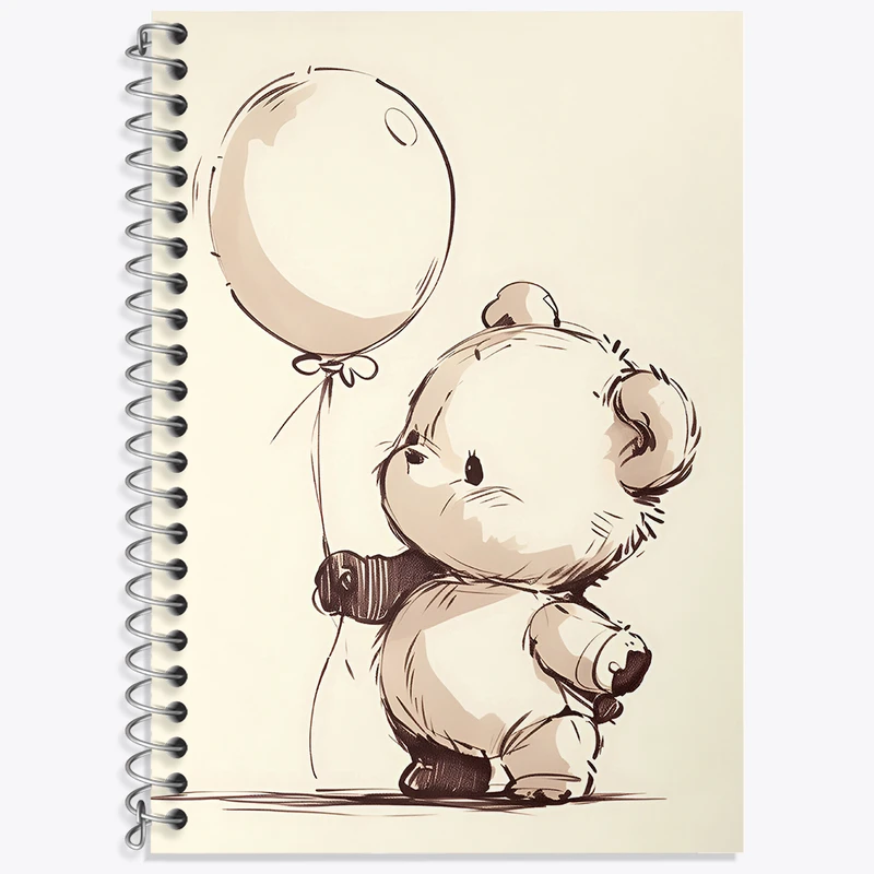 دفتر زبان 50 برگ خندالو مدل سه خط طرح خرس کیوت کد N4363