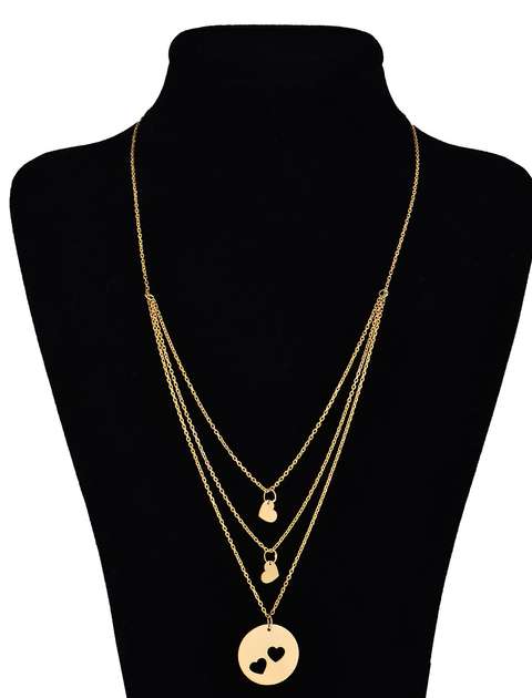 گردنبند طلا 18 عیار زنانه مایا ماهک مدل MM0362 طرح قلب سه تایی