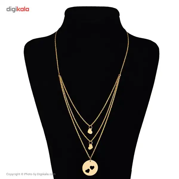 گردنبند طلا 18 عیار زنانه مایا ماهک مدل MM0362 طرح قلب سه تایی