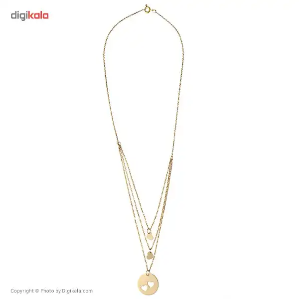گردنبند طلا 18 عیار زنانه مایا ماهک مدل MM0362 طرح قلب سه تایی