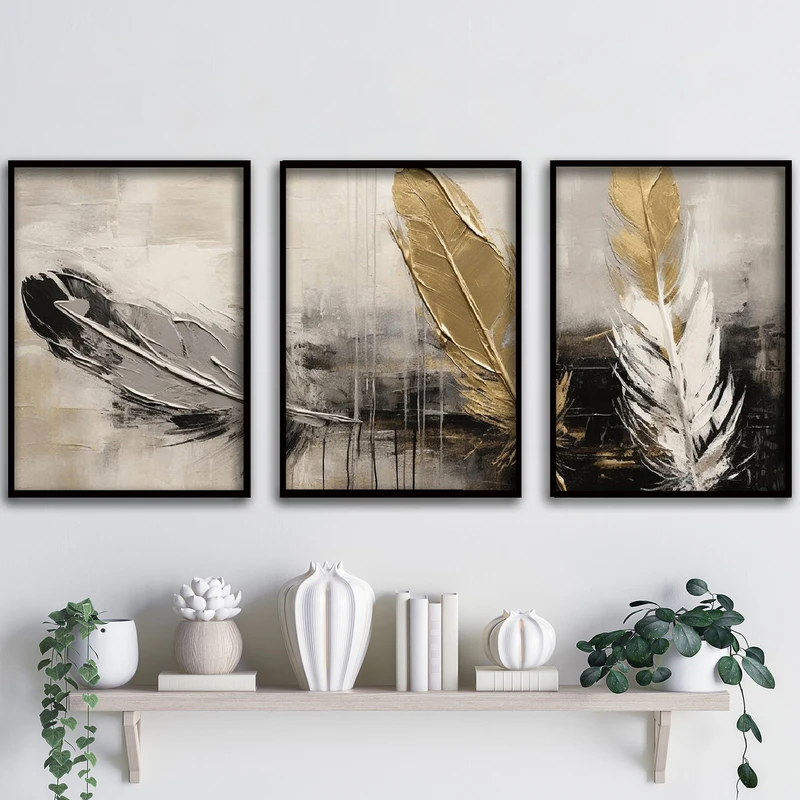 تابلو آتریسا طرح آبستره مدل ATA75 مجموعه 3 عددی 