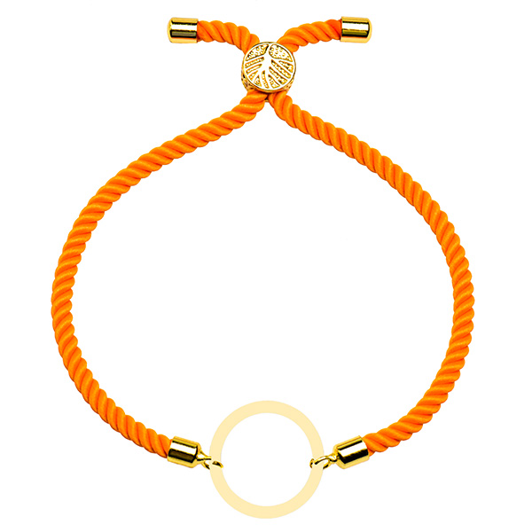 دستبند طلا 18 عیار دخترانه کرابو طرح دایره مدل Krd1581