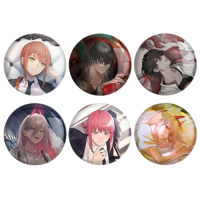 مگنت خندالو طرح انیمه مرد اره ای Chainsaw Man کد 1362B مجموعه 6 عددی