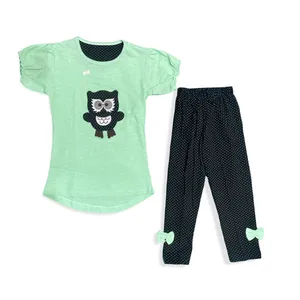 ست تی شرت و شلوار دخترانه مدل جغد