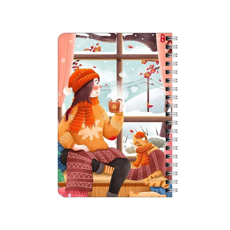 دفترچه یادداشت بامبیلیپ مدل دختر و زمستون و چای کد 9777399