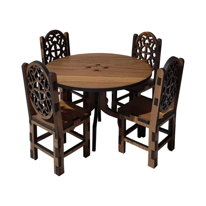 ماکت دکوری مدل میز و صندلی کد RT-02 مجموعه 5 عددی