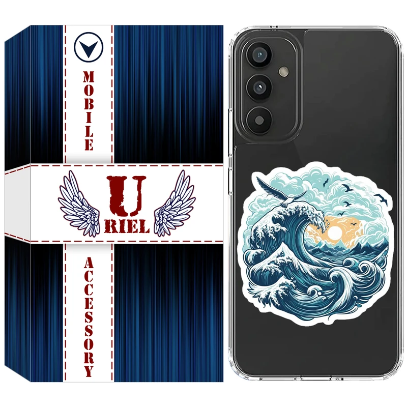 کاور یوریل مدل Clear کد 99 طرح موج دریا مناسب برای گوشی موبایل سامسونگ Galaxy A14 5G / A14 4G