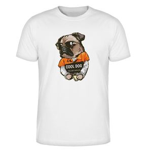 تی شرت آستین کوتاه مردانه مدل سگ کد 175 رنگ سفید