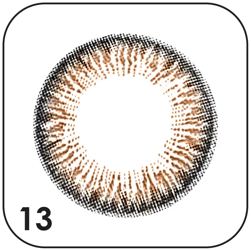 لنز چشم بیوتی شماره 13 رنگ قهوه ای روشن دور مشکی