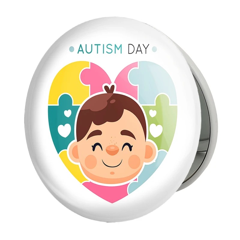 آینه جیبی خندالو طرح اتیسم Autism مدل تاشو کد 26750 