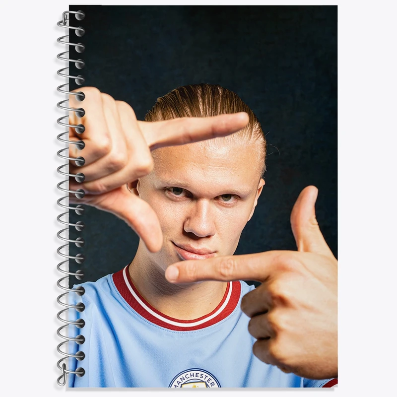 دفتر زبان 50 برگ خندالو مدل دو خط طرح ارلینگ هالند (Erling Haaland) کد 36364