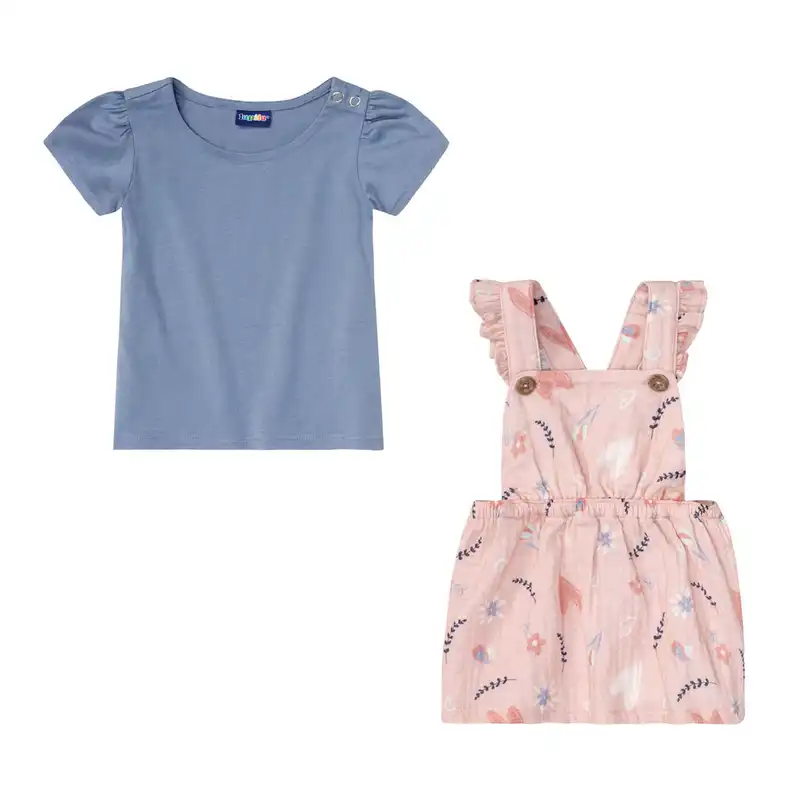 ست تی شرت و سرهمی دخترانه لوپیلو مدل SMB243