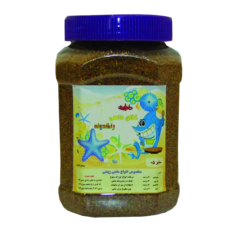 راهنمای خرید اینترنتی غذای ماهی امروز مدل رنگدونه کد PR104 وزن ۵۰۰ گرم