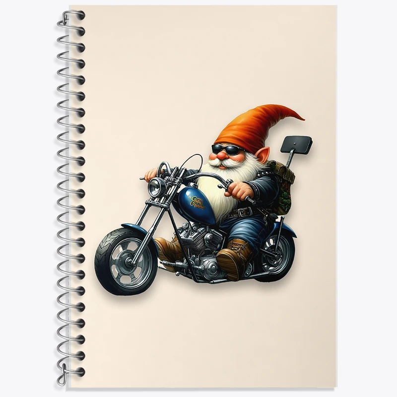 دفتر لغت 50 برگ خندالو طرح کوتوله ی موتورسوار کد F6190