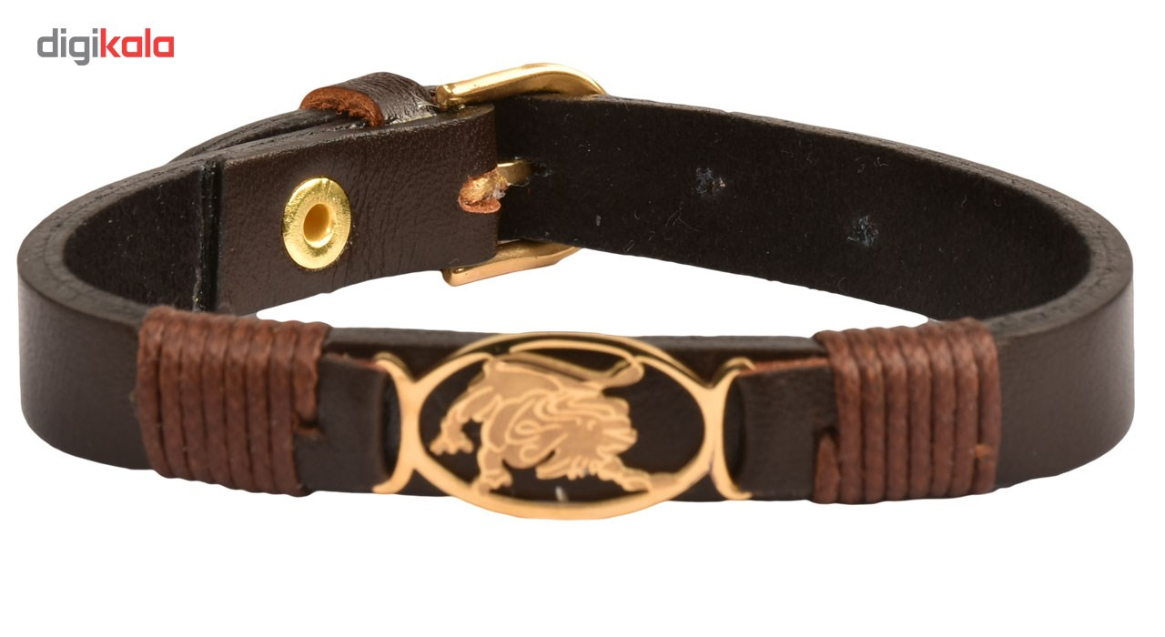 دستبند چرمی کهن چرم طرح تولد مرداد مدل BR42-7