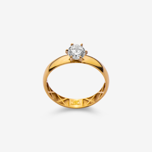 انگشتر طلا 18 عیار زنانه گلدم مدل R347023 سایز 59