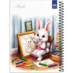 دفتر نقاشی 40 برگ انتشارات بله طرح خرگوش در حال طراحی کد A4-K184