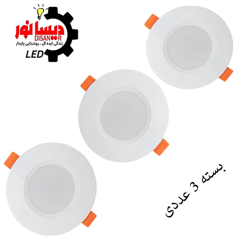پنل ال ای دی 7 وات دیسانور مدل توکار ماهور بسته 3 عددی