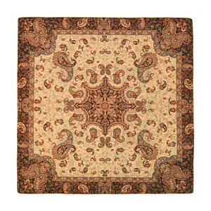 رومیزی ترمه ژینورا طرح کویر سایز 100x100 سانتی متر