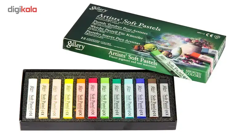 پاستل گچی 12 رنگ مونگیو مدل Gallery