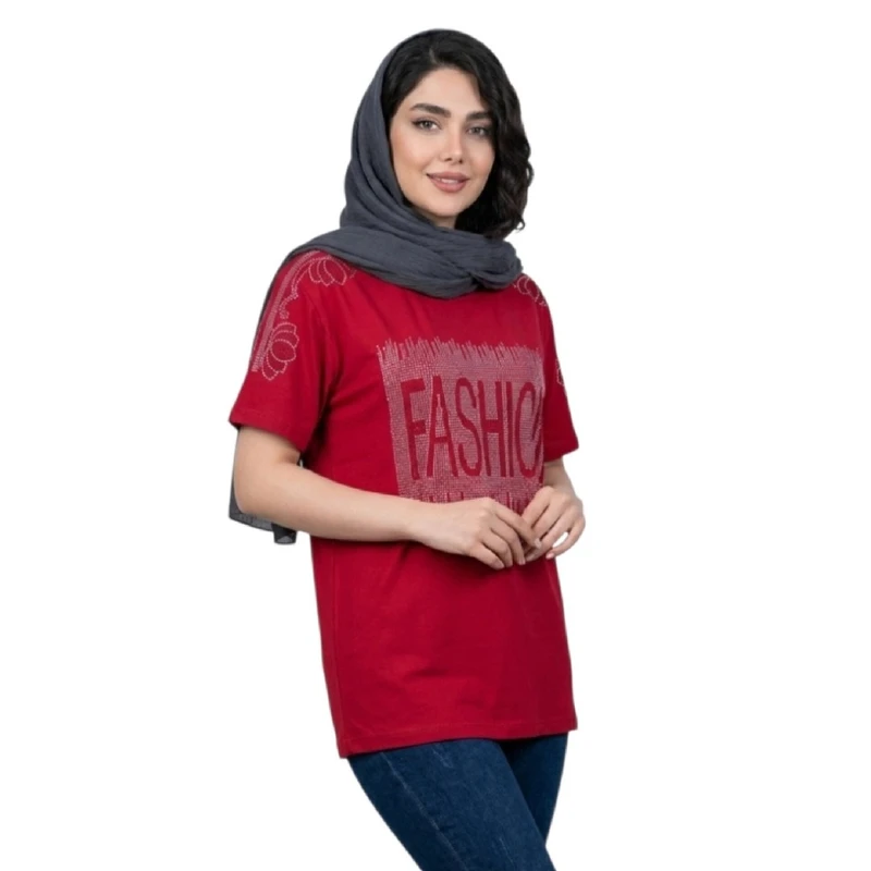 بلوز آستین کوتاه نگیندار زنانه مدل 2084