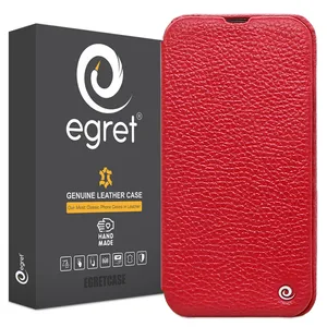 Egret Floater Genuine Leather Stand Folder Bag For Apple iPhone 13