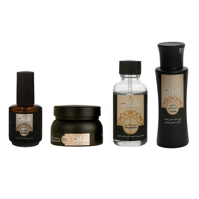 پک کاشت ناخن هلر مجموعه 4 عددی