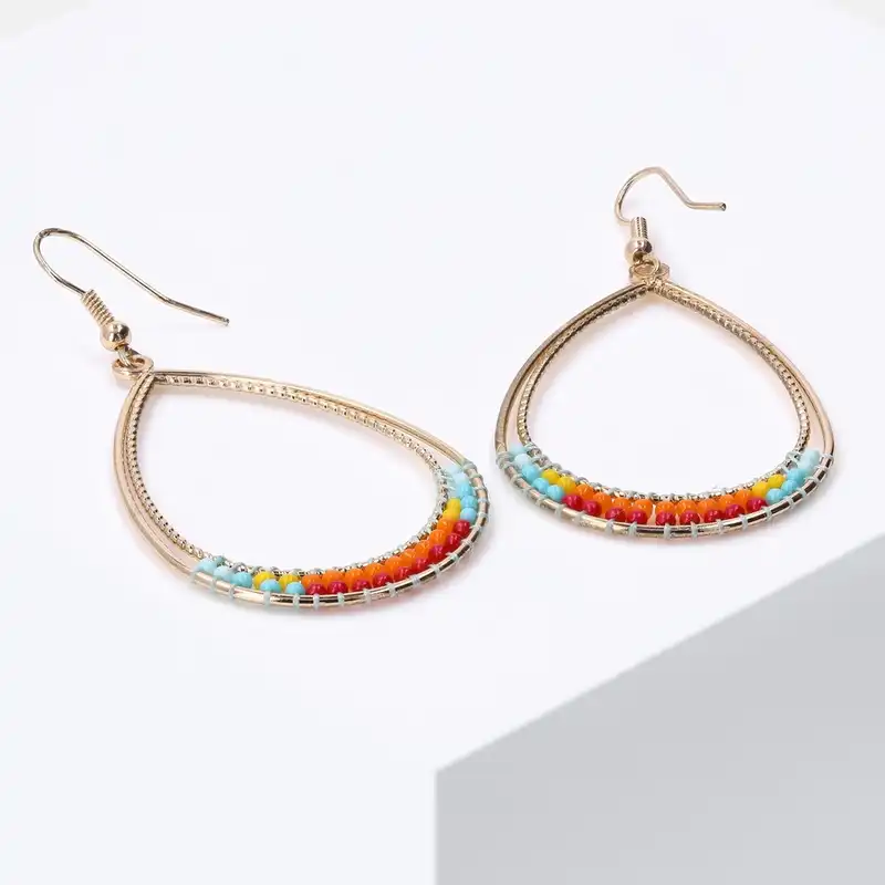 گوشواره زنانه مدل Rainbow tear drop